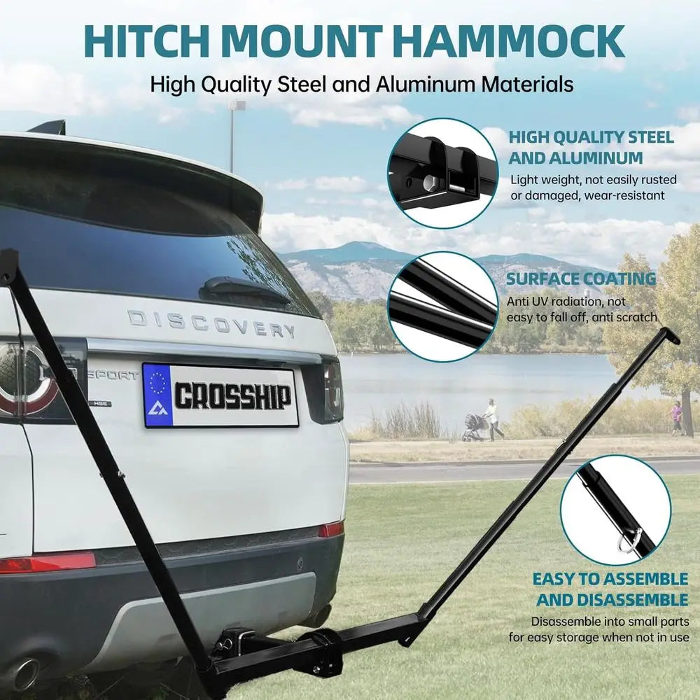 Hitch Mount Hammock Stand With Parachute Nylon Hammock