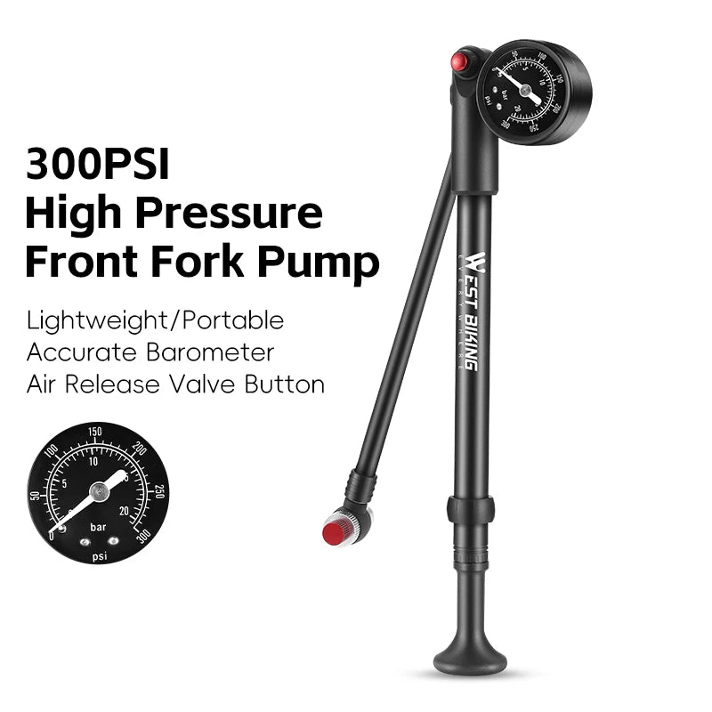 West Biking 400 PSI Bike Pump With Schrader Gauge
