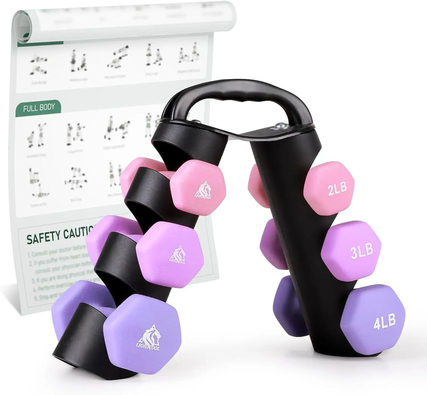 Set of 2 Neoprene Hex Dumbbells With Anti Slip