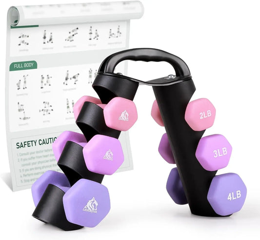 Set of 2 Neoprene Hex Dumbbells With Anti Slip