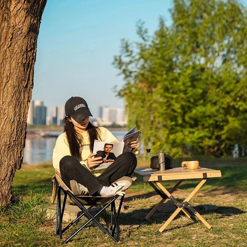Outdoor Folding Moon Chair For Camping