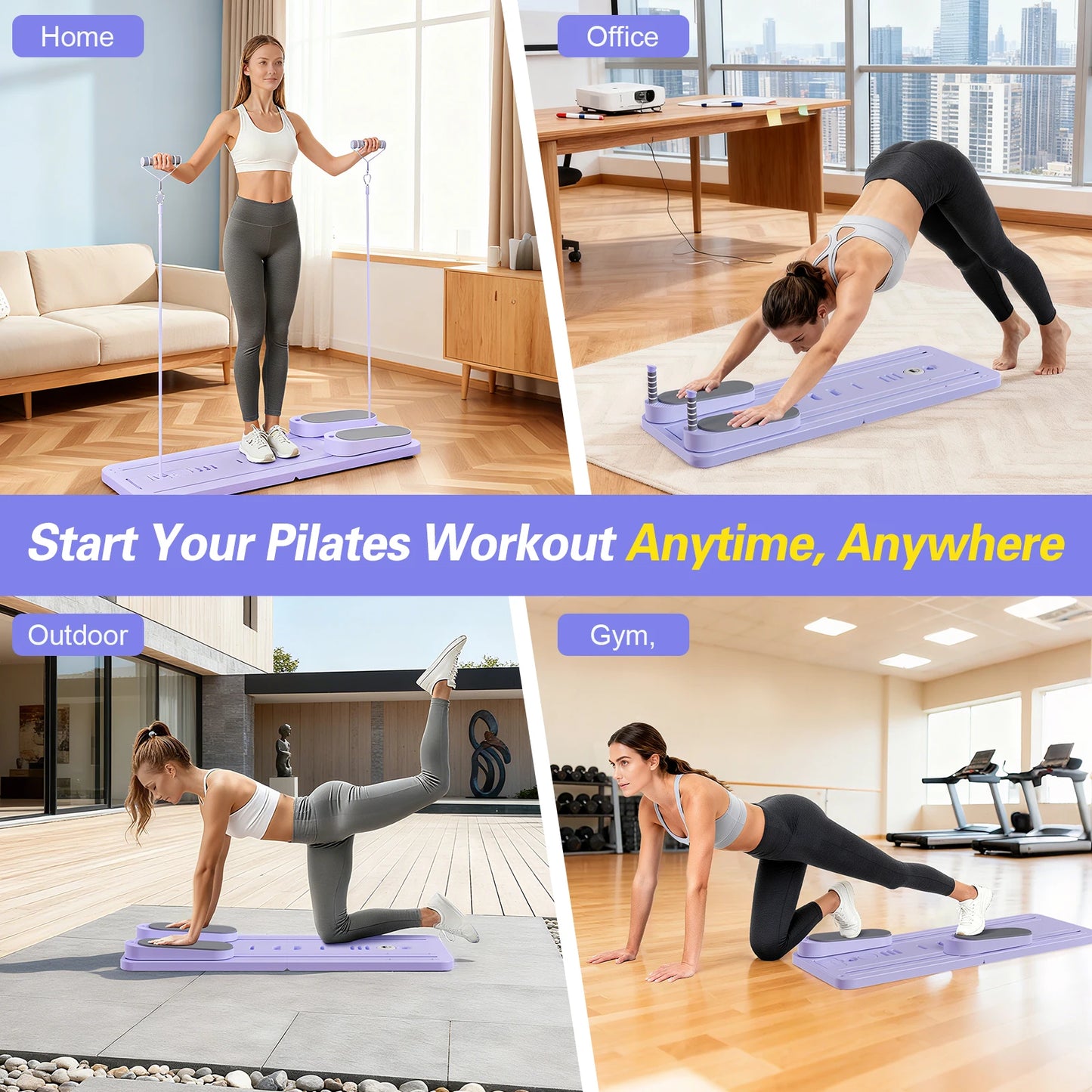 Foldable Pilates Bar Ab Board For Full Body Workout
