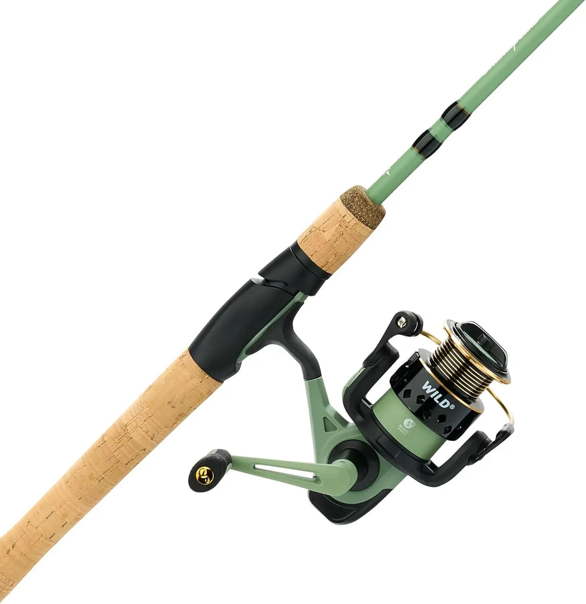 Two Piece Spinning Fishing Rod And Reel Combo