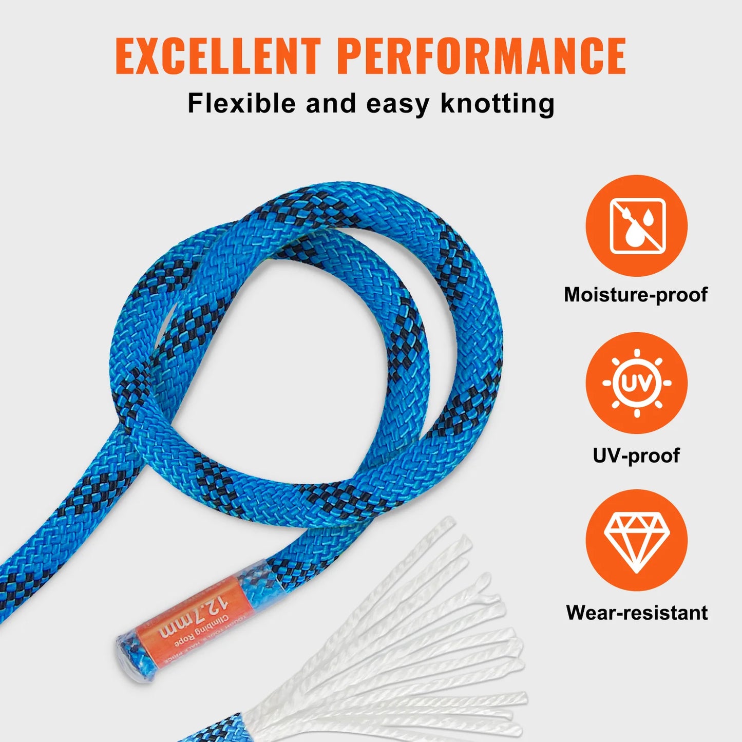 VEVOR Static Climbing Rope 32 kN Break Strength