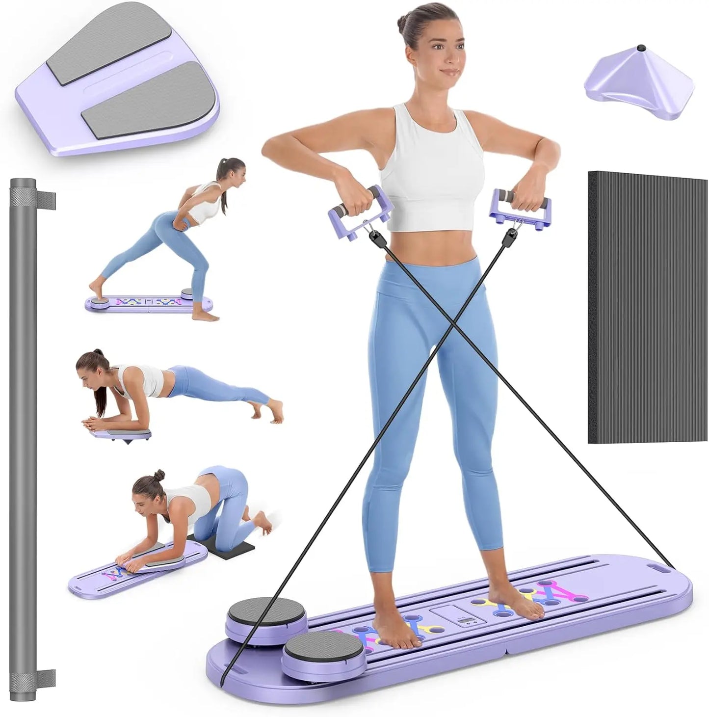 Rayspace Foldable Pilates Reformer 7 in 1 Board