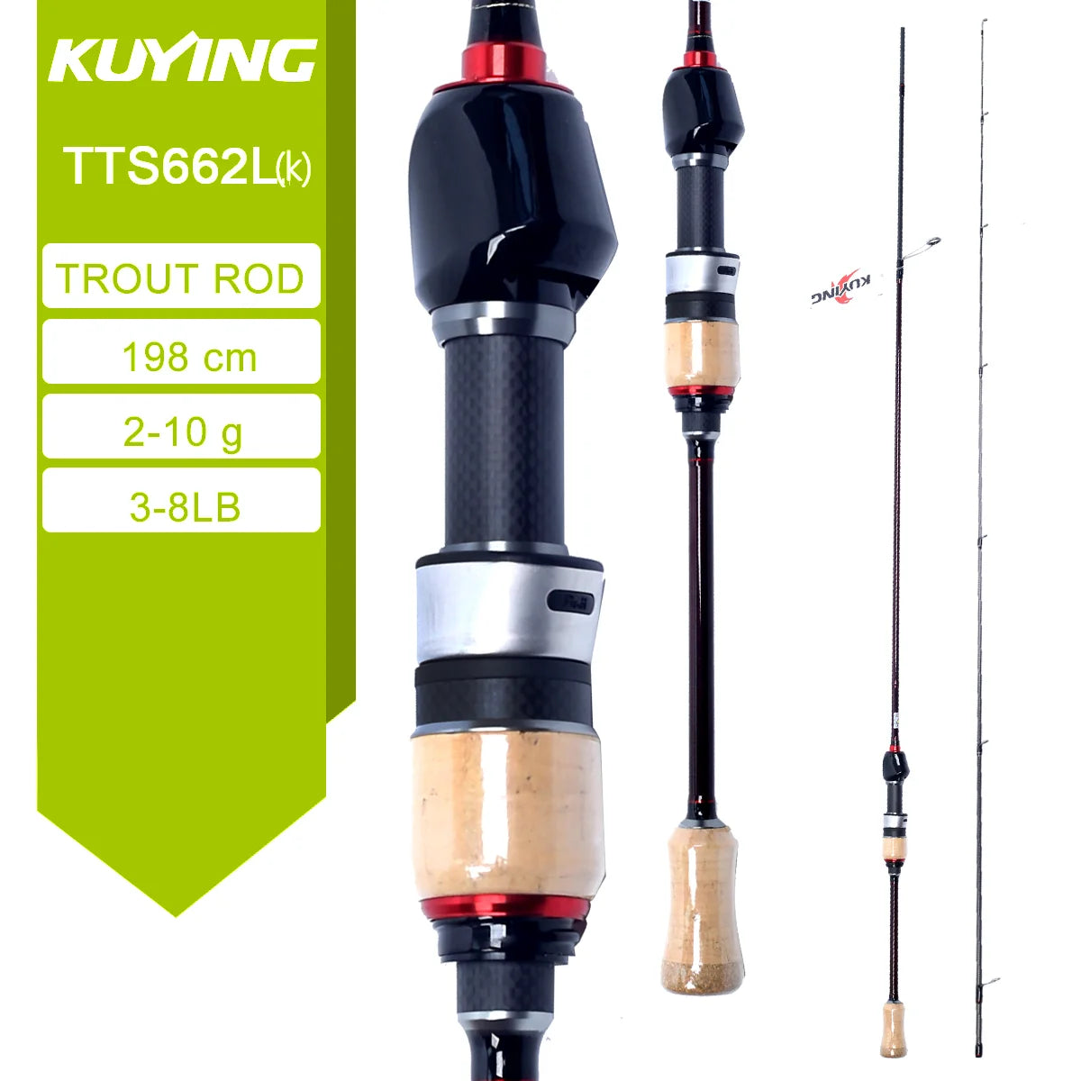 Kuying Fishing Rod Lure Casting Spinning Carbon