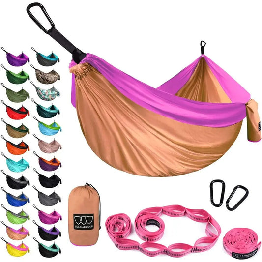 Camping Hammock Double Portable Gear With Tree Straps