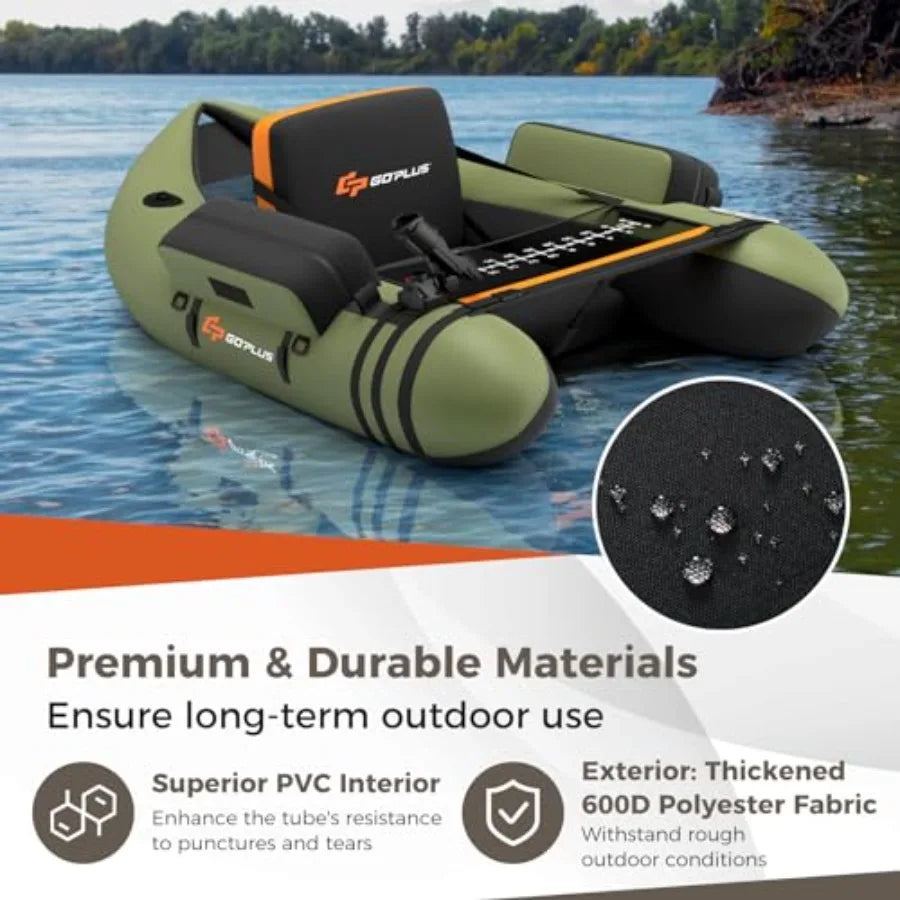 Inflatable Fishing Belly Boat Float Tube With Ruler And Pump