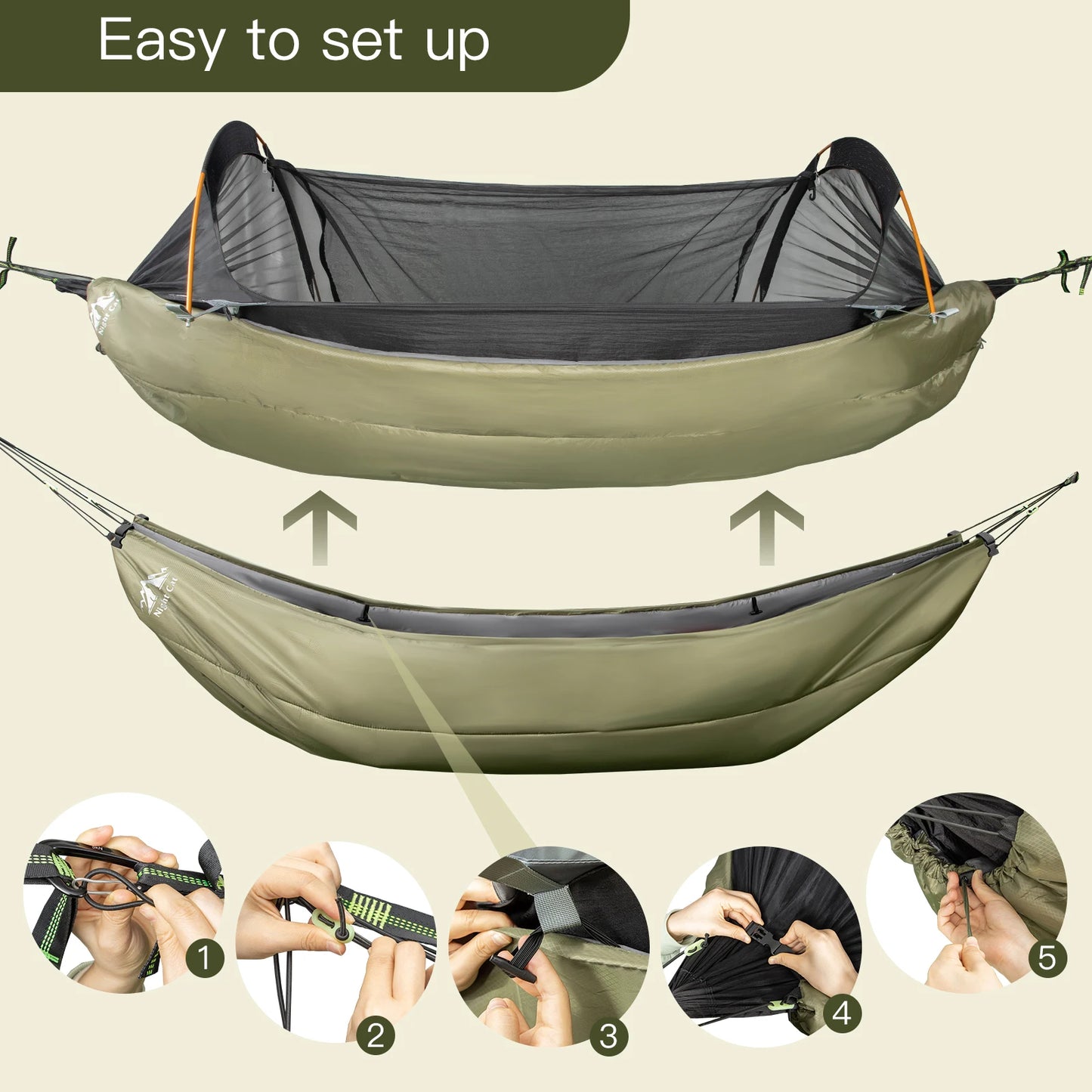 Hammock Underquilt Sleeping Bag 4 Seasons Insulated