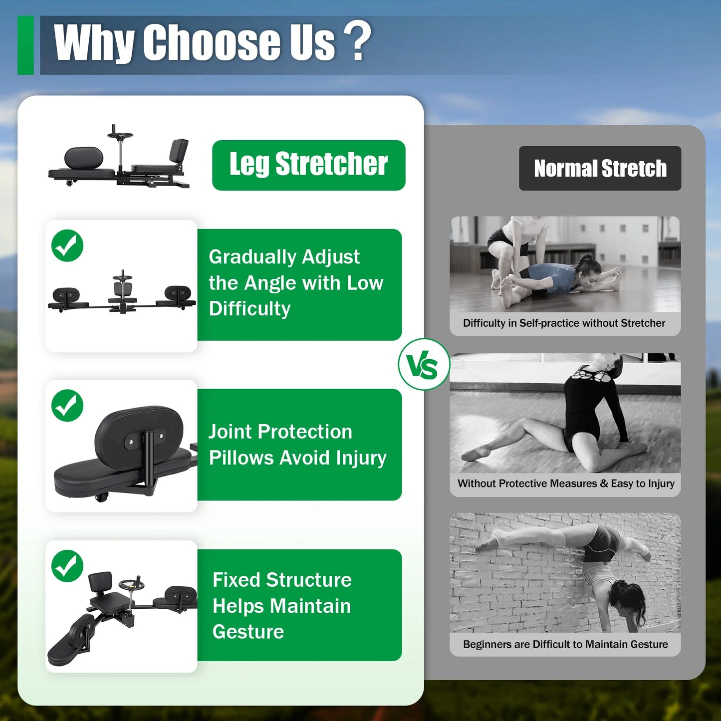 Leg Stretcher Machine 180 Degree Split Trainer Backrest
