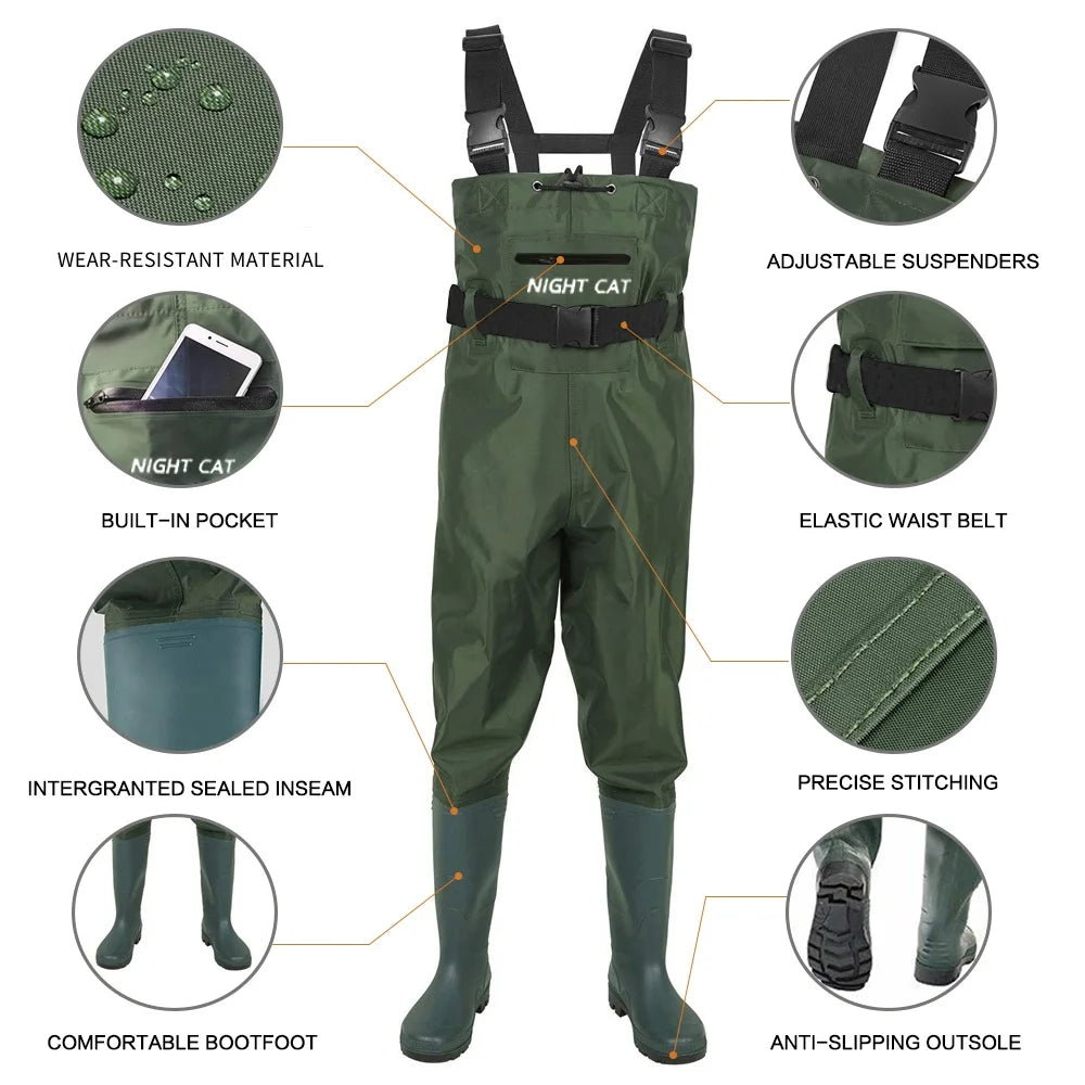 Night Cat Unisex Chest Wader for Fishing and Hunting