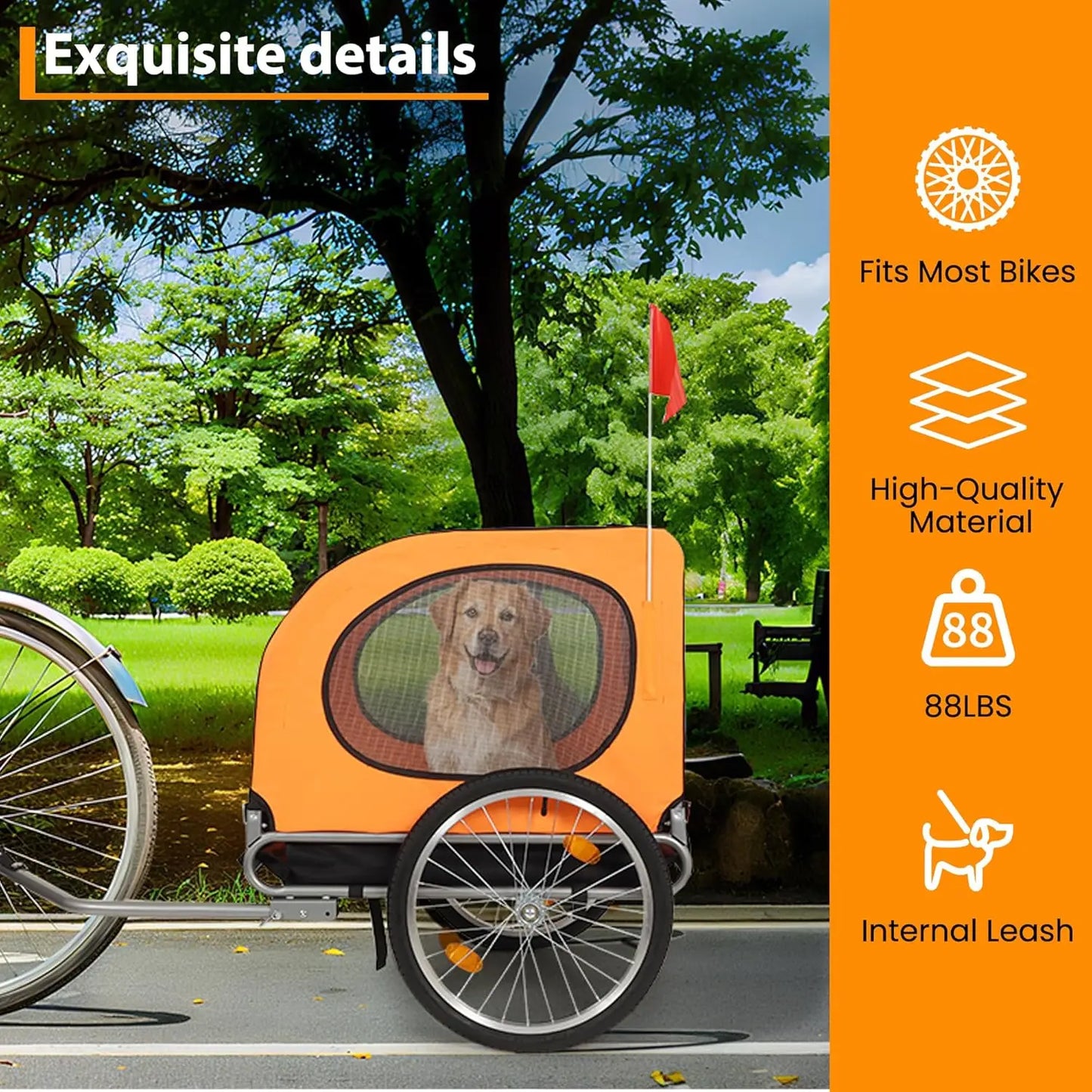 TWISTER.CK Foldable Dog Bike Trailer Carrier