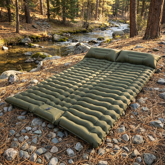 Camping Mat With Pillow Folding Air Sleeping Pad And Pump