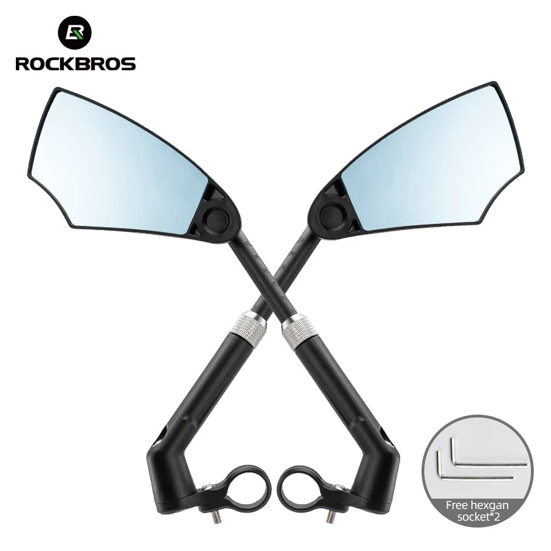 ROCKBROS Adjustable Handlebar Rear View Mirror For Bikes Scooters