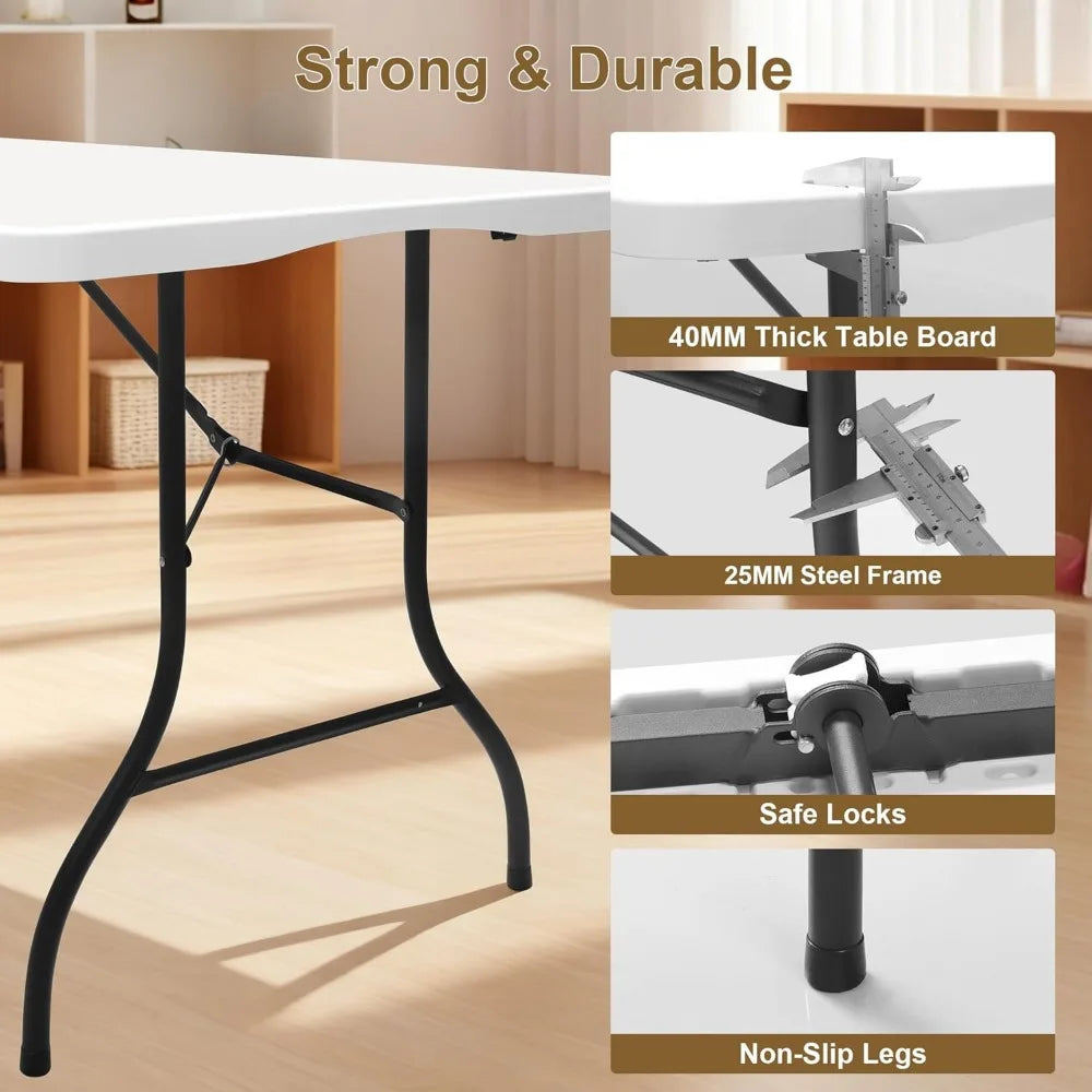 XIUWO Heavy Duty Foldable Utility Table For Indoor Outdoor
