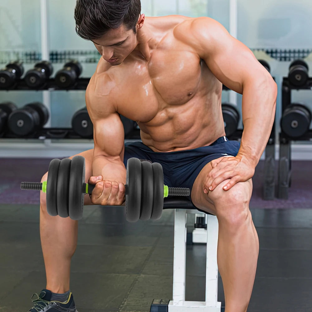 Adjustable Dumbbell Set 66 Lbs With Barbell Connector