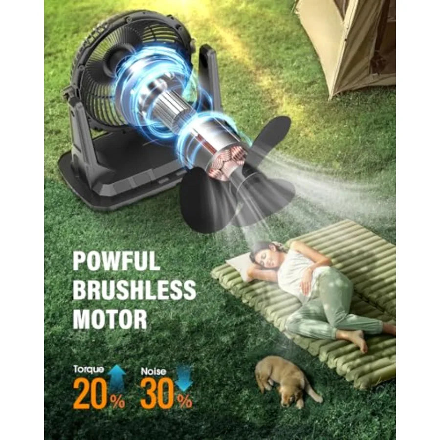 Portable Outdoor Misting Fan With Three Spray System Battery