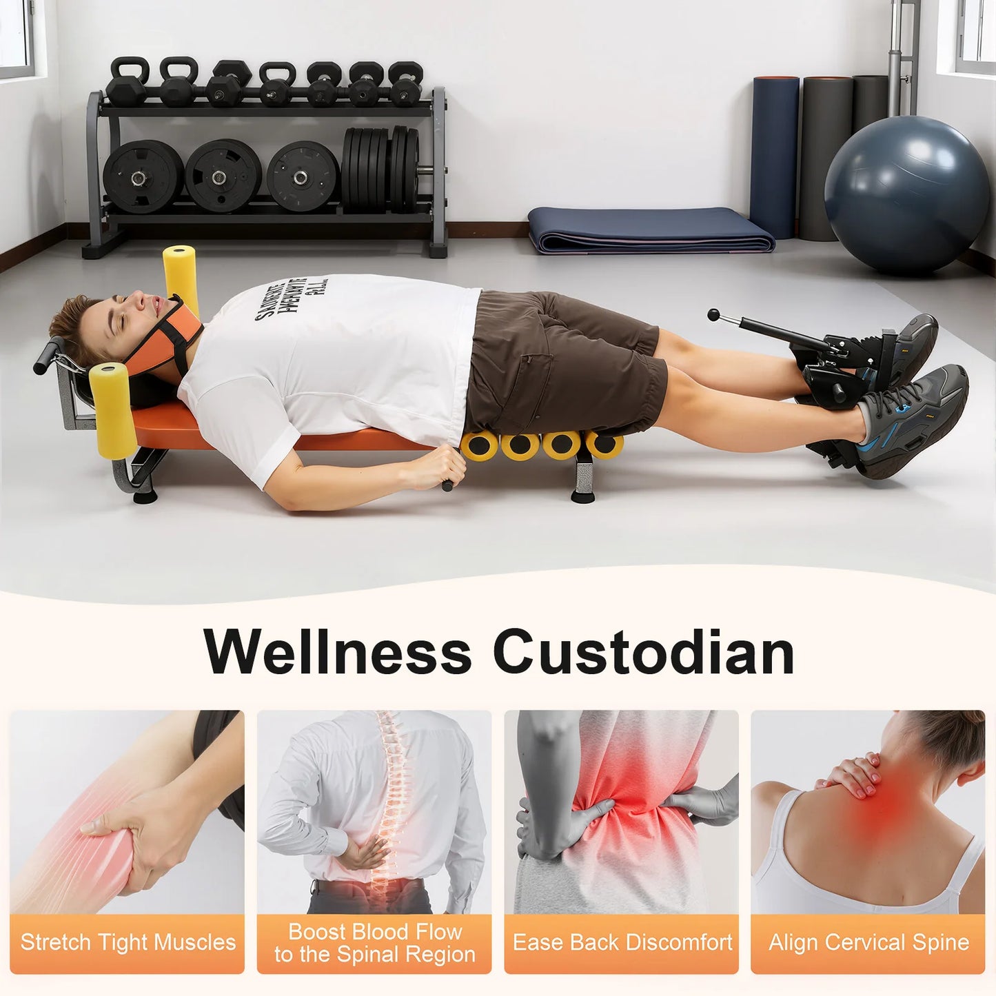 Adjustable Back Stretch Bench for Neck and Back Pain Relief