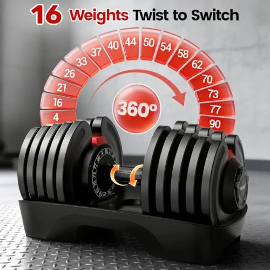 Dumbbell Set With Safety Lock System And Textured Handle