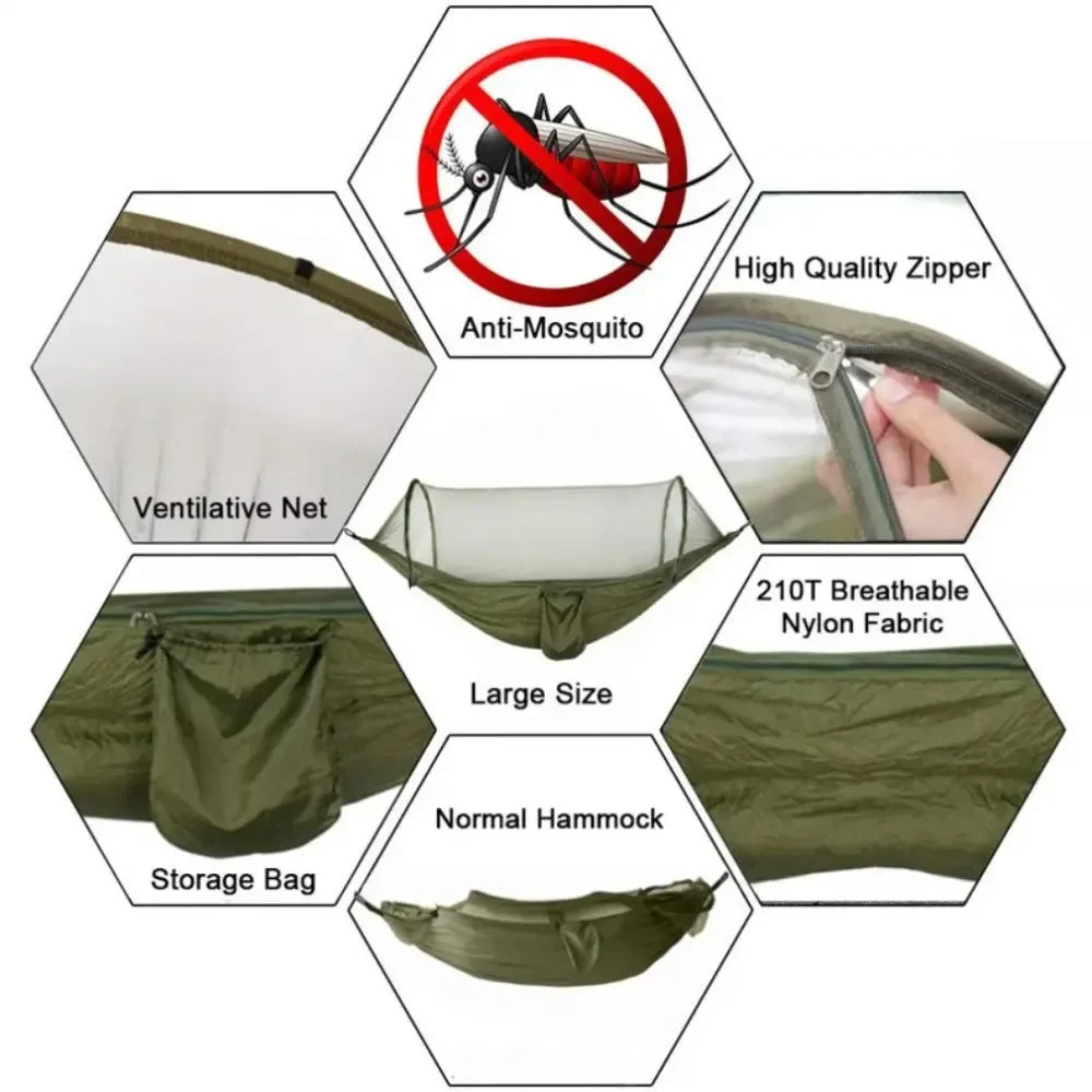 Outdoor Camping Hammock With Mosquito Net For Two