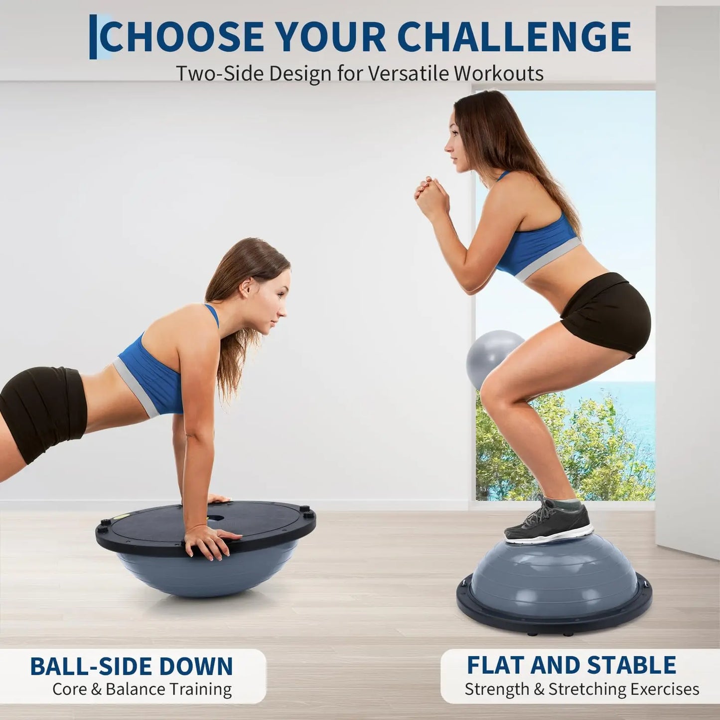 Yoga Balance Half Ball Inflatable With Nonslip Base