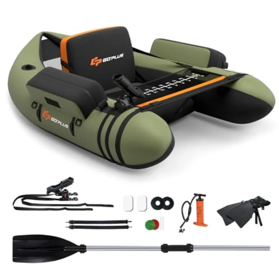 Inflatable Fishing Belly Boat Float Tube With Ruler And Pump