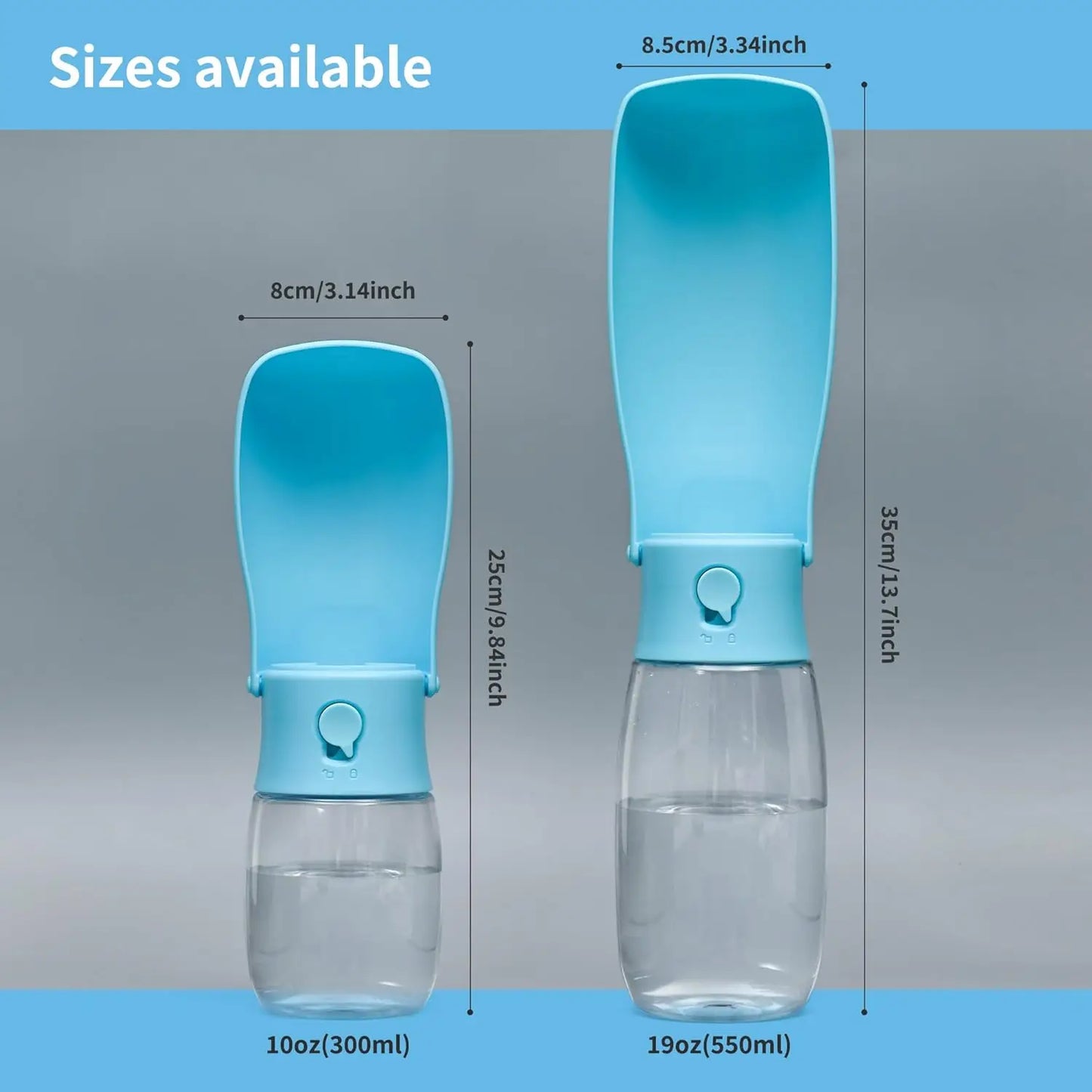 Leak Proof Dog Water Bottle Dispenser 19oz Portable BPA Free