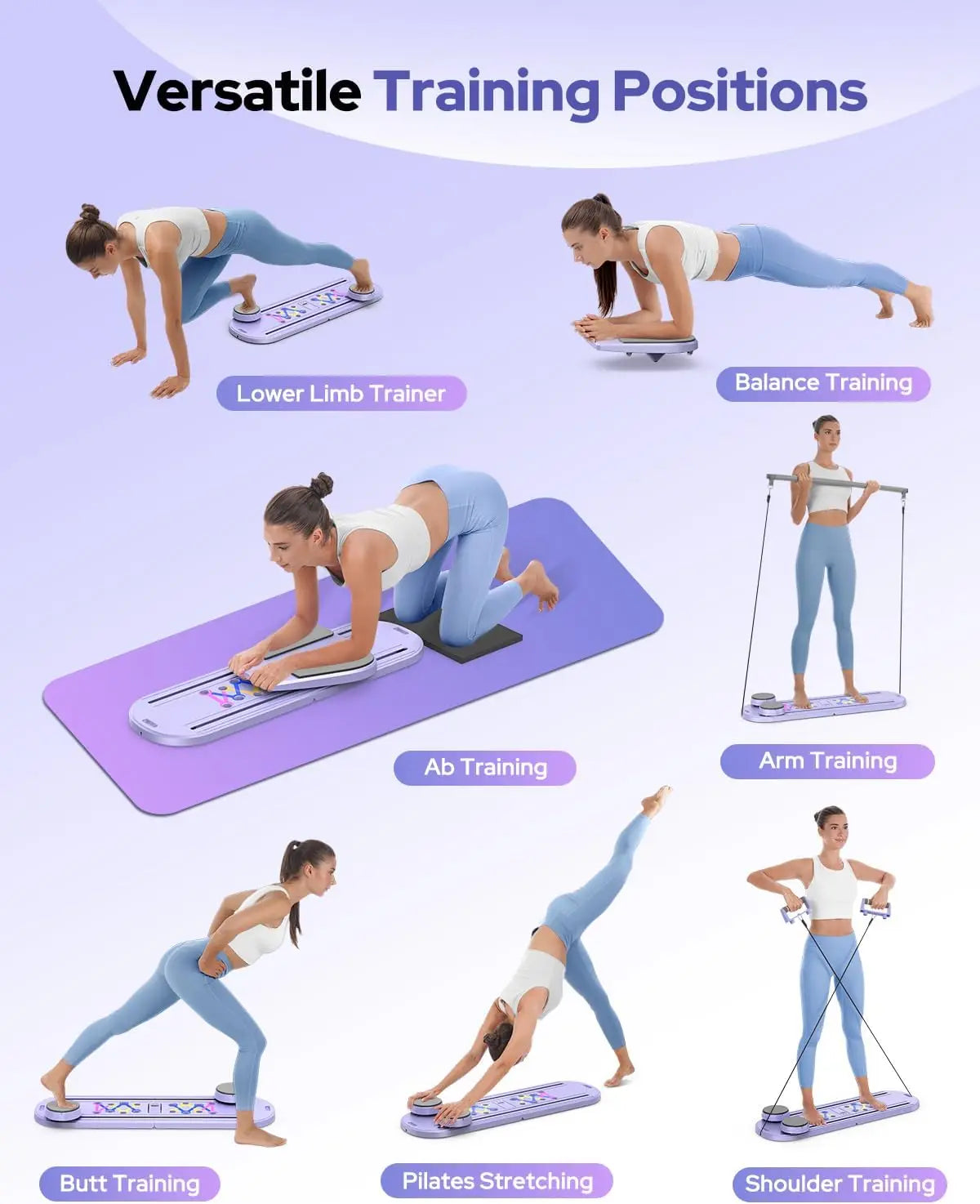Rayspace Foldable Pilates Reformer 7 in 1 Board