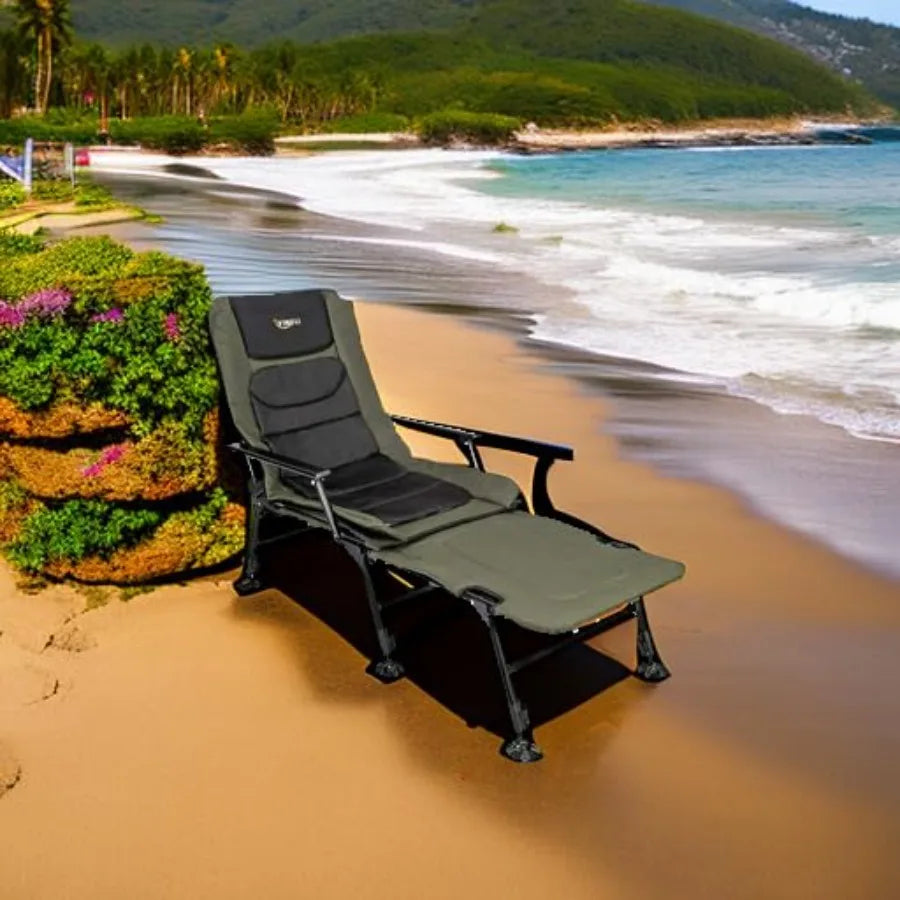 Heavy Duty Fishing Chair With Footrest For Outdoors