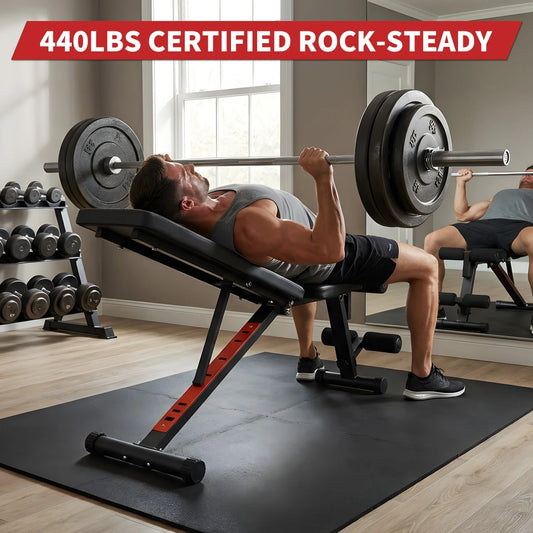 HiMISS Adjustable Weight Bench Leg Extension Preacher Curl