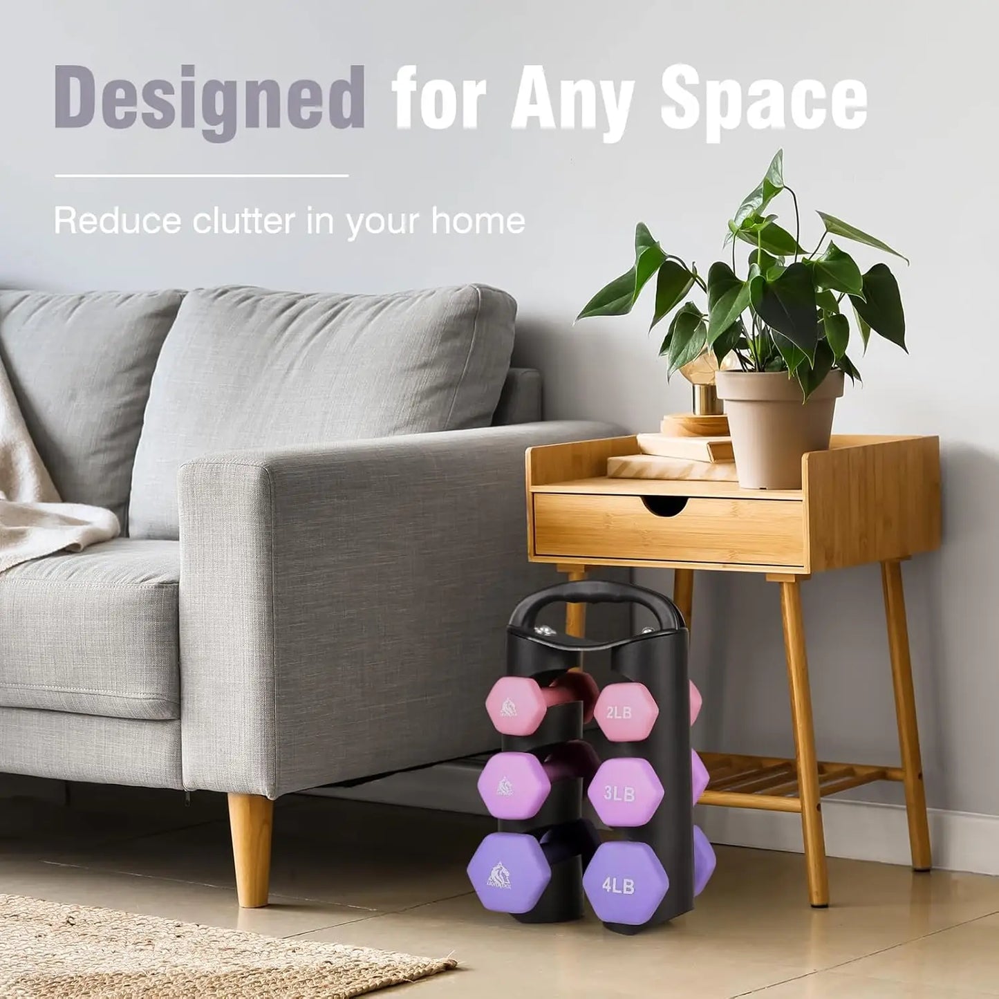 Set of 2 Neoprene Hex Dumbbells With Anti Slip