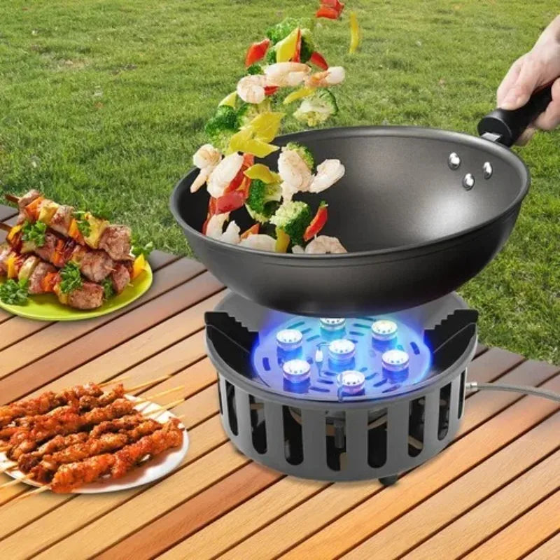 Portable Camping Stove With 3 Adapters 72000 BTU Windproof