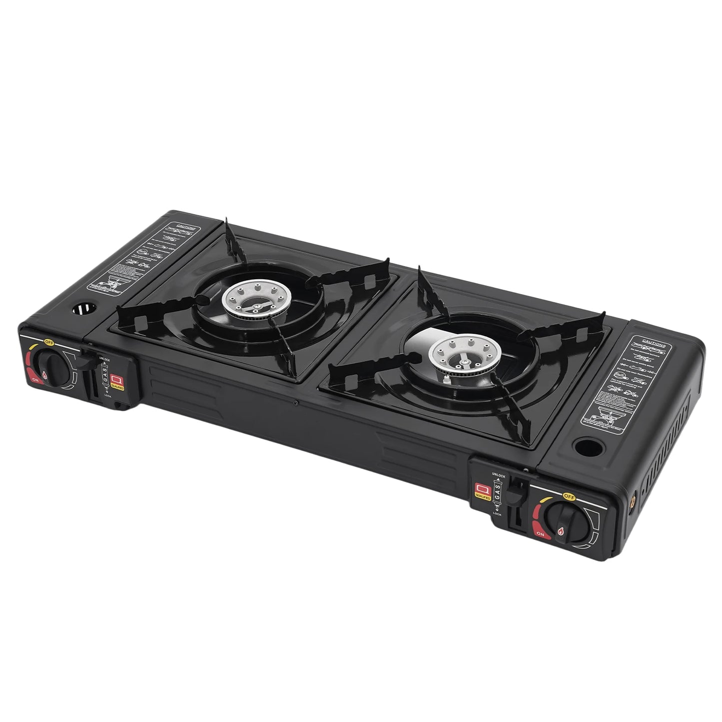 2 Burner Portable Gas Stove With Piezo Ignition Camping