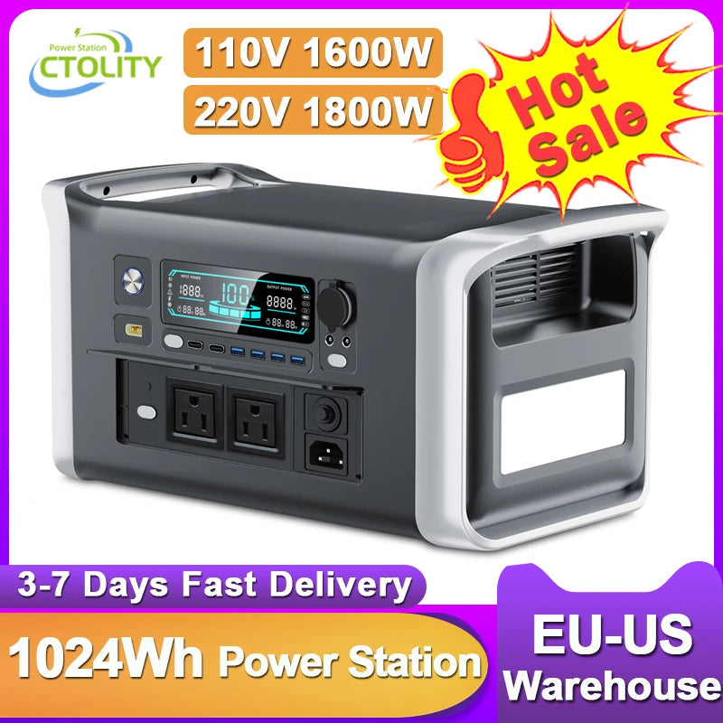 CTOLITY 1024Wh Portable Power Station LiFePO4