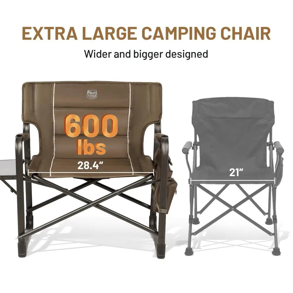 YTYIN Folding Directors Chair With Side Table And Pocket