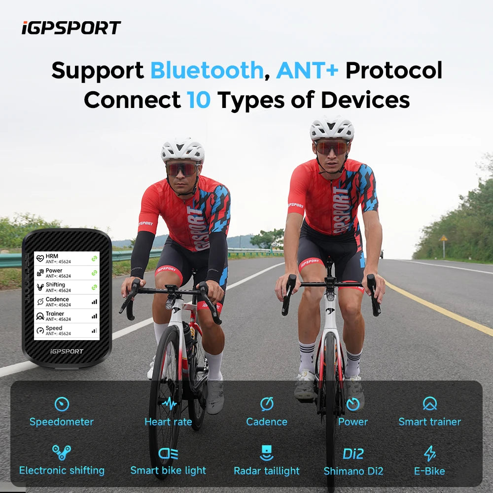 iGPSPORT BSC300T Touchscreen Bike Computer Global Maps