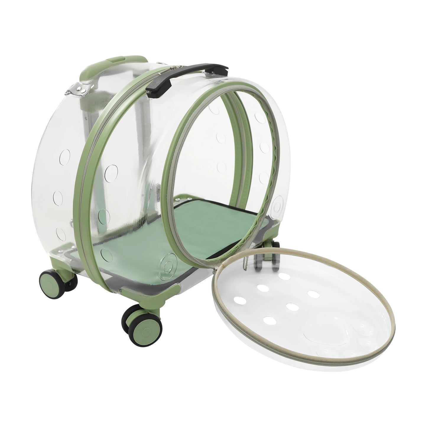 Rolling Cat Carrier With Wheels Clear Bubble