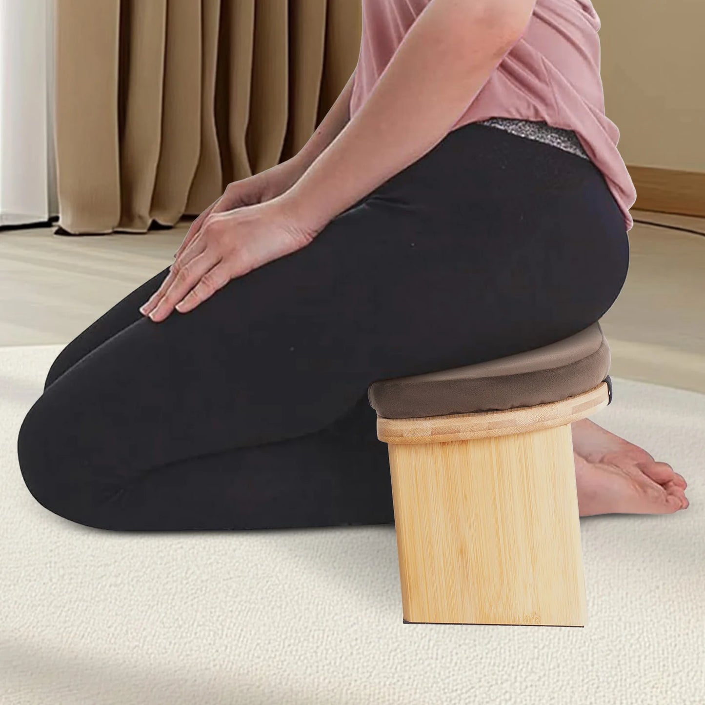 Bymaocar Foldable Meditation Bench For Kneeling Prayer Yoga