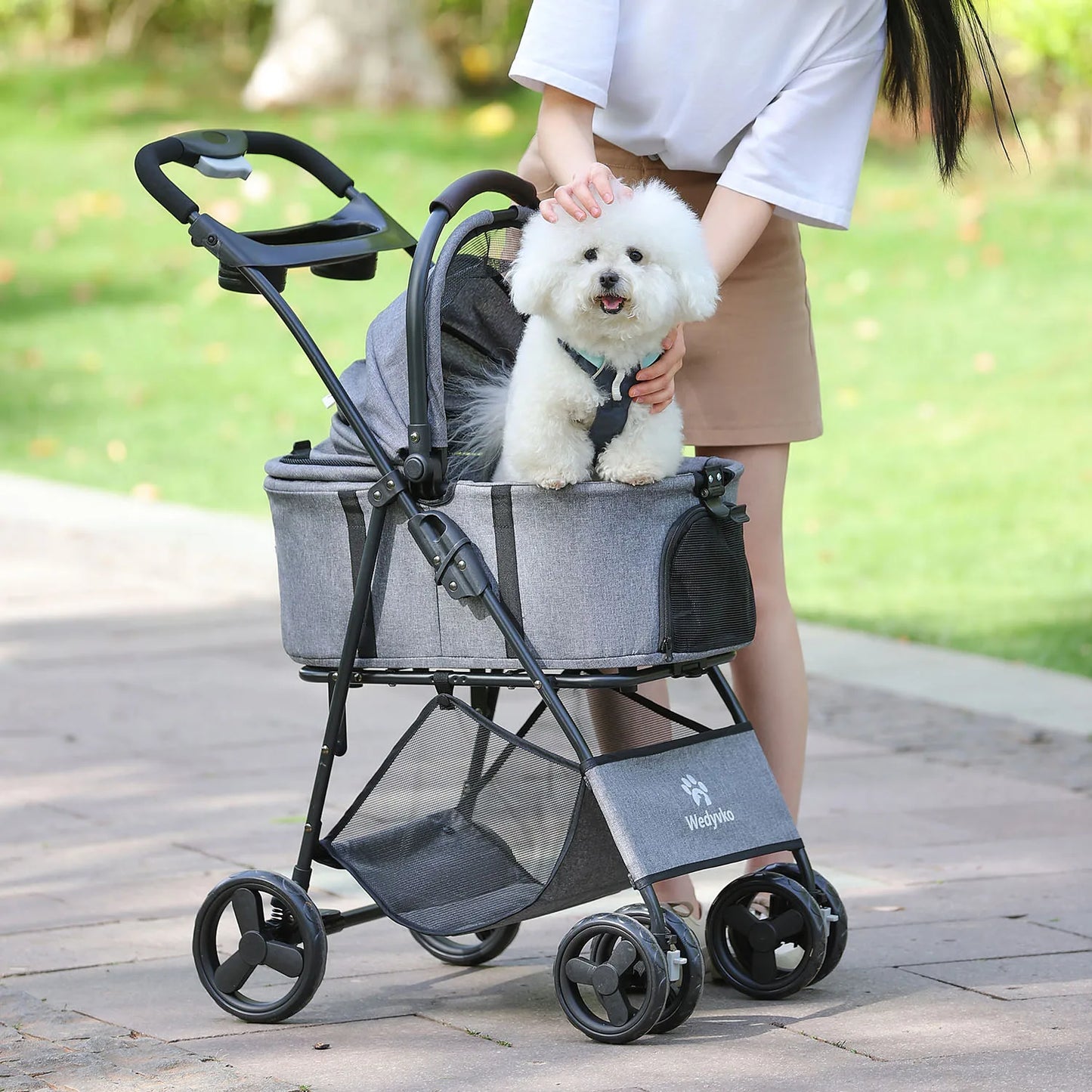 3 In 1 Pet Stroller With Removable Carrier For Dogs And Cats