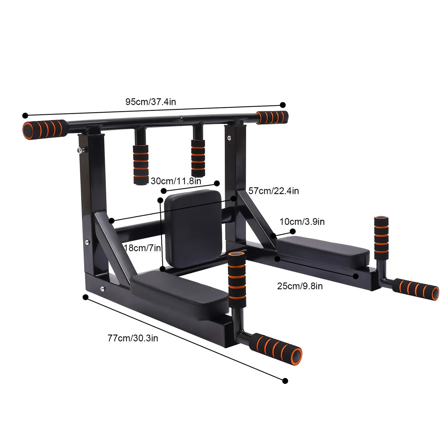 Pull Up Bar Dip Station 200kg Capacity For Home Gym