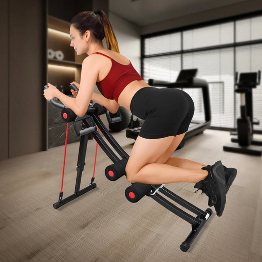 Foldable Ab Machine for Home Gym with LCD Display