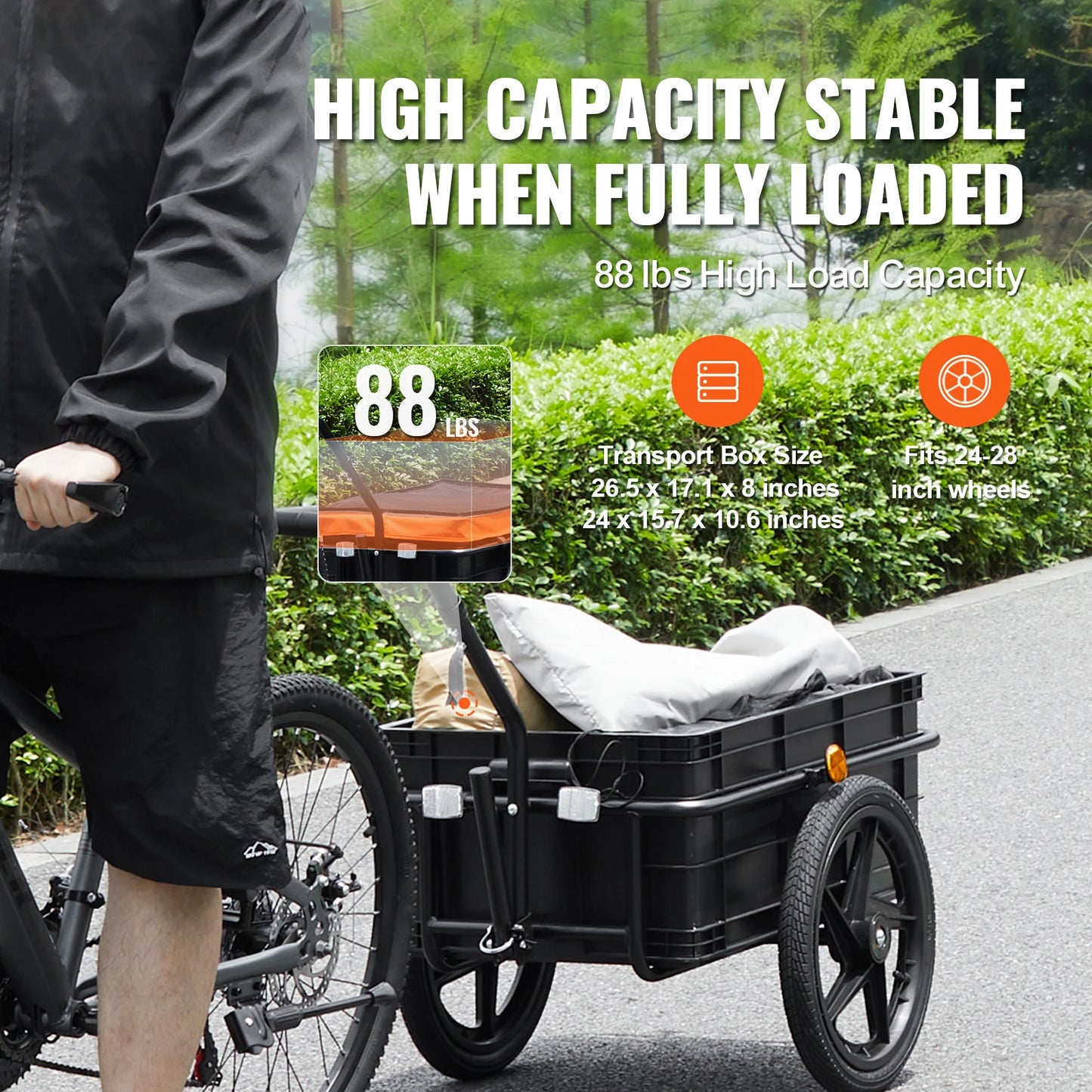 Bike Cargo Trailer 88lb Foldable Wagon