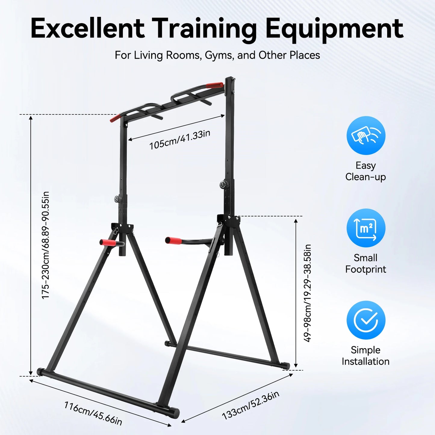 Adjustable Pull Up Bar Folding 200kg Load Home Gym