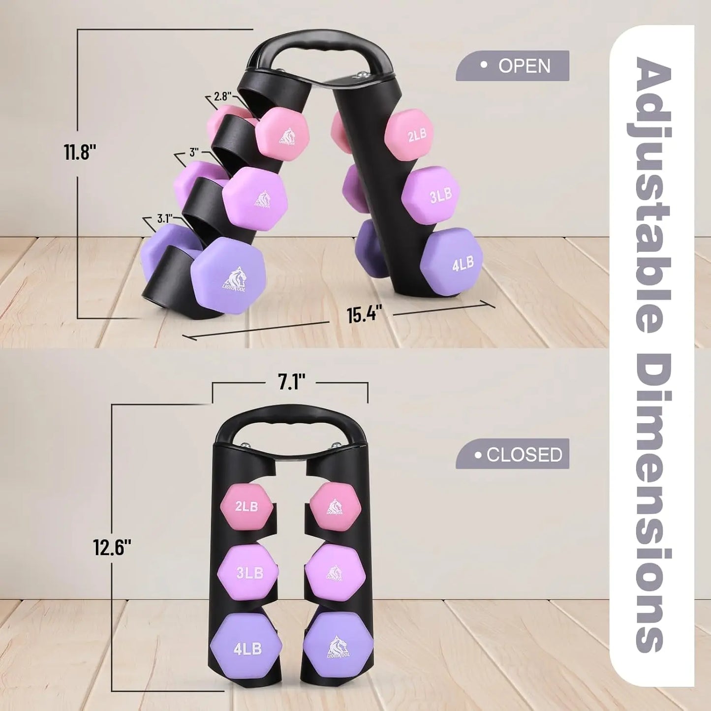 Set of 2 Neoprene Hex Dumbbells With Anti Slip
