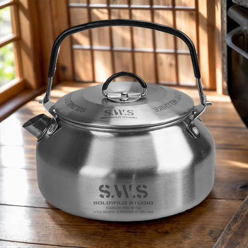 Ultralight Stainless Steel Hiking Kettle for Outdoor Camping