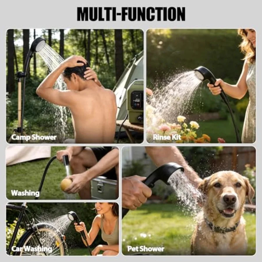 Camping Portable Bucket Shower With 5 Gallon Water Tank