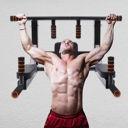 Pull Up Bar Dip Station 200kg Capacity For Home Gym