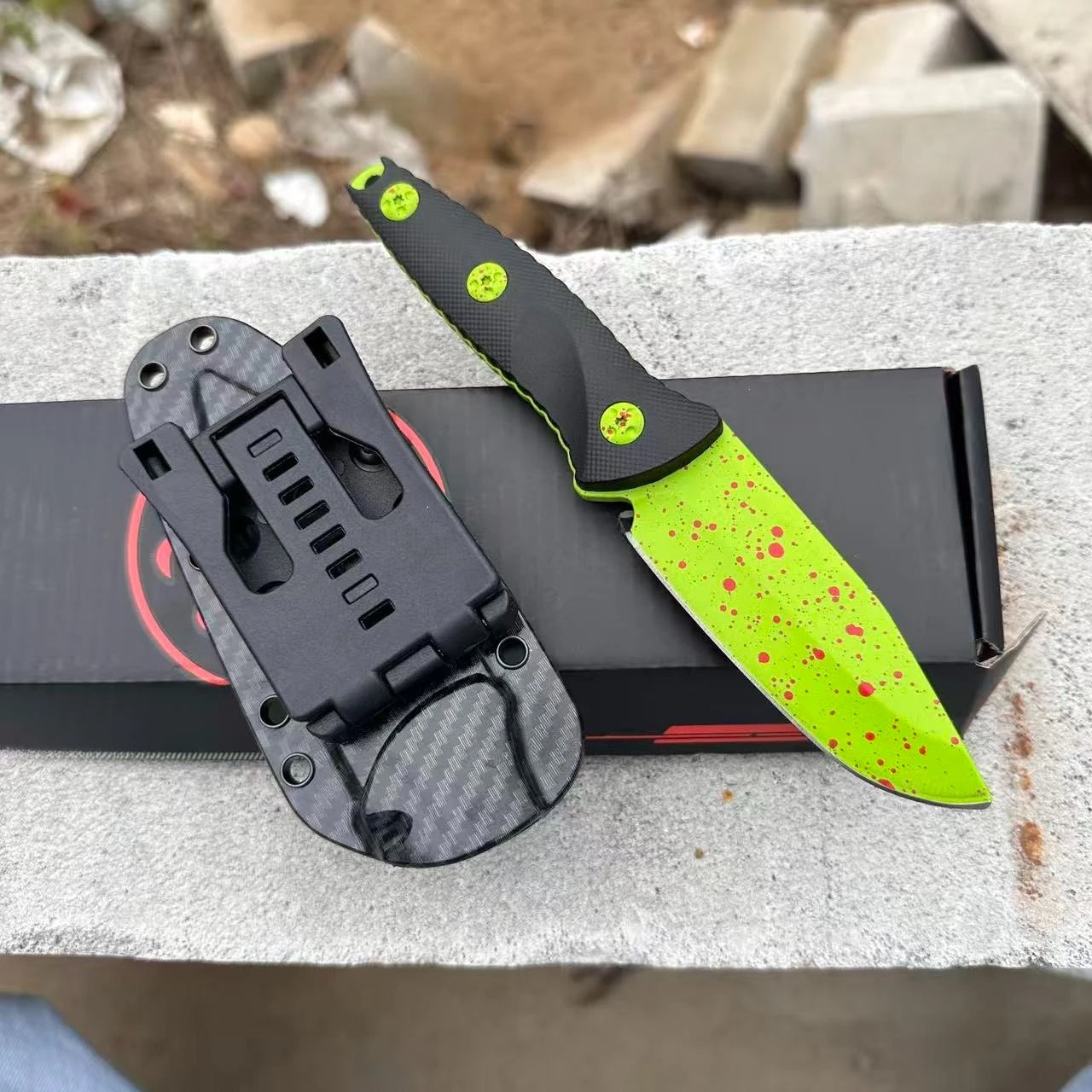 DIY Supplies Fixed Blade Knife 7Cr13Mov Steel Nylon Handle