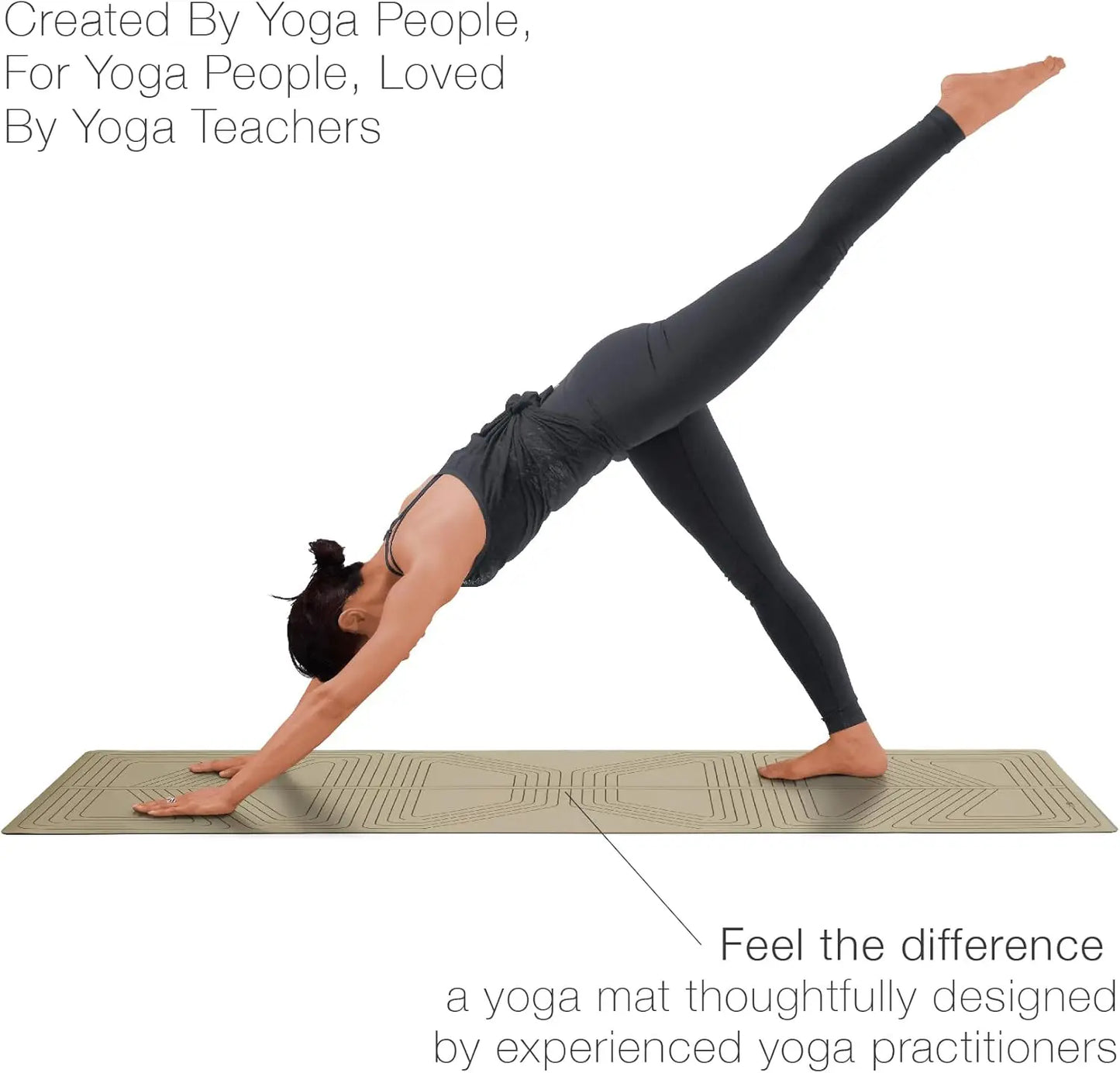 Premium Non Slip Yoga Mat With Laser Etched Alignment Grip