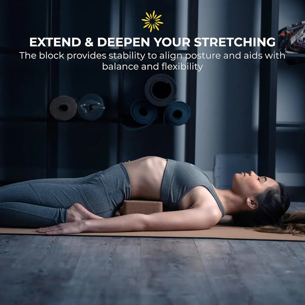 Sunshine Yoga Cork Yoga Block Premium Support For Stretches